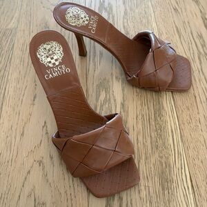 Vince Camuto Brown Woven Heeled Sandals